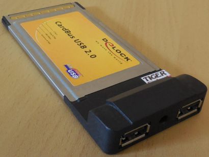 Delock L-312CB USB2.0 Cardbus PCMCIA 2 Port 32-bit Plug and Play 480Mbps* nb25