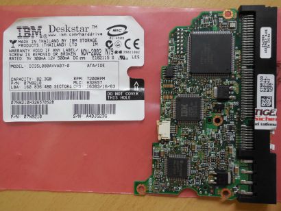 IBM Deskstar 120 GXP IC35L080AVVA07-0 PCB Controller Elektronik Platine* FE182