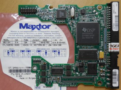 Maxtor 541DX 2B010H1 WAH21PB0 IDE 10GB PCB Controller Elektronik Platine* FE192