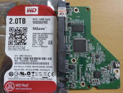 Western Digital Red WD20EFRX-68AX9N0 2TB PCB Controller Elektronik Platine*FE210