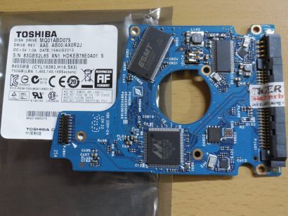 Toshiba HDKEB78E0A01 MQ01ABD075 G003235B PCB Controller Elektronik Platine*FE223
