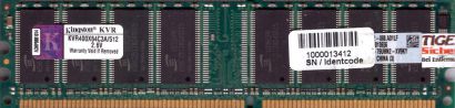 Kingston KVR400X64C3A 512 PC-3200 512MB DDR1 400MHz 99U5192-068 A01LF RAM* r1007