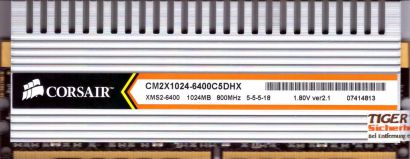 Corsair CM2X1024-6400C5DHX CL5 PC2-6400 1GB DDR2 800MHz XMS2-6400 RAM* r1010