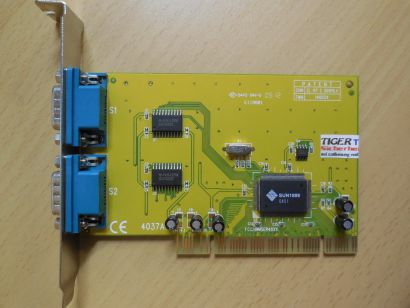 Sunix 4037A H9WSER40XX Dual COM Serial RS-232 Port Adapter Karte PCI UART* sk69