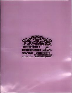 10x Antistatische Schutzbeutel 152x203x0,08mm Rosa transluzent ESD Warndruck*E25
