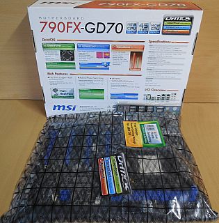 MSI 790FX-GD70 MS-7577 Ver1.1 Mainboard +Blende AMD 790FX Sockel AM3 DDR3* m1043