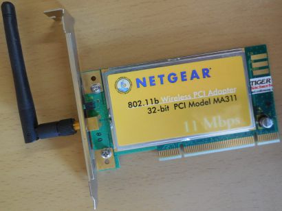 NETGEAR MA311 Rev A1 WLAN PCI Karte 802.11b Drahtlosadapter Wireless Wifi* wk18
