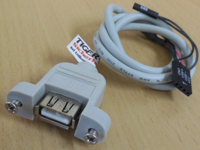 Universal USB2.0 Einzel Port Anschluss für jedes PC Gehäuse 50cm Kabel* pz940