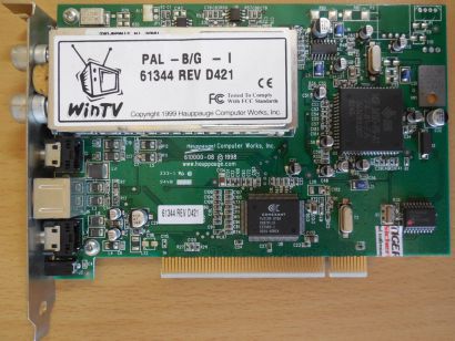 Hauppauge WinTV PAL-B/G-I 61344 Rev D421 FM DTV S-Video PCI TV Radio Karte* tk60