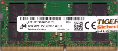Micron MTA16ATF4G64HZ-3G2E1 PC4-3200 32GB DDR4 3200MHz SODIMM RAM 2Rx8* lr144