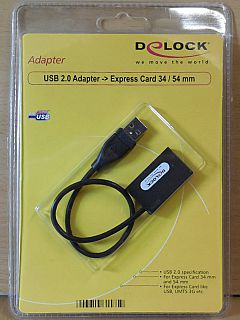 Delock Adapter Art No. 61575 USB2.0 zu Express Card 34 54mm schwarz Neu* pz959