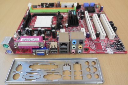 MSI MS-7327 Ver1.1 K9AGM2 Mainboard +Blende Sockel AM2 PCIe DDR2 GbLAN VGA*m1052