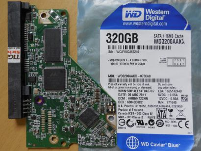 Western Digital Caviar WD3200AAKX-073CA0 PCB Controller Elektronik Platine*FE254