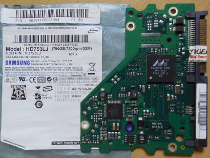 Samsung Spinpoint F1 DT HD753LJ Rev A PCB Controller Elektronik Platine* FE259