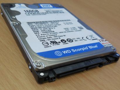 Western Digital WD Scorpio WD1600BEVT-00A23T0 HDD SATA 160GB 2.5 Festplatte*F809