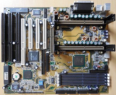 Gigabyte GA-686DLX Rev 1C Mainboard +Blende Dual Slot 1 AGP 3x ISA 4xSDRAM*m1060
