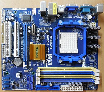 ASRock N68C-UCC Rev1.04 Mainboard +Blende Sockel AM2 AM2+ AM3 DDR2 DDR3* m1062