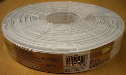 Schwaiger 100 m Telefonkabel flach 6 Leitungen geeignet zum Verlegen *so52