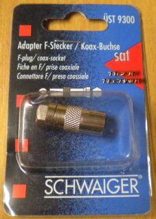 Schwaiger ÜST 9300 SAT Adapter F-Stecker  Koax-Buchse* so54