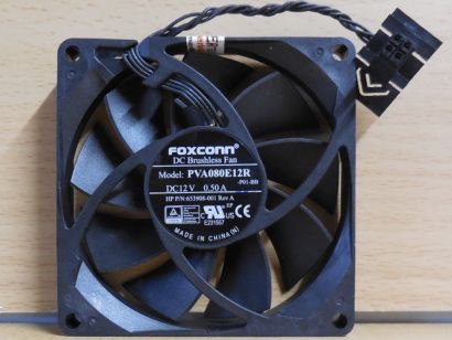 HP 653908-001 Gehäuse Lüfter Foxconn PVA080E12R 80mm 4pin 12V FAN Cooler* GL172