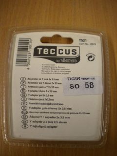Teccus by Vivanco Audio Y Adapter Klinke Stecker 3,5mm - 2x Buchse 3,5mm* so58