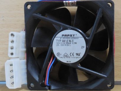 PAPST 8412 NLE Gehäuse Lüfter axial schwarz 80mm 12V DC FAN 4-pin Molex* GL193