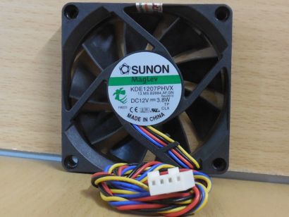 Sunon KDE1207PHVX Gehäuse Lüfter MagLev schwarz 70mm 12V 4-pin FAN* GL195