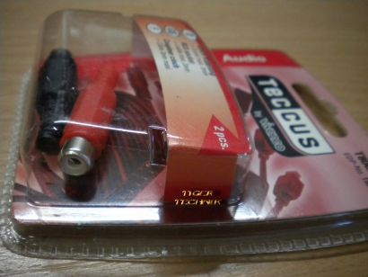 Teccus by Vivanco 2x Cinch Kupplung rot schwarz Lötversion max. 3mm Kabel* so60