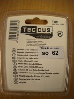 Teccus by Vivanco Audio Adapter Klinke Stecker 3,5mm - 2x Buchse Cinch* so62