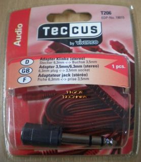 Teccus by Vivanco Audio Adapter Klinke Stecker 6,3mm - Buchse 3,5mm* so63