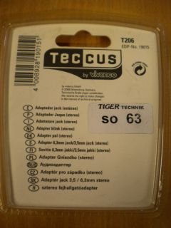 Teccus by Vivanco Audio Adapter Klinke Stecker 6,3mm - Buchse 3,5mm* so63