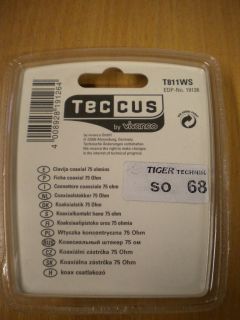 Teccus by Vivanco Koaxialstecker 75 Ohm Koax Stecker Kabel 4,5mm zu 7,5mm* so68