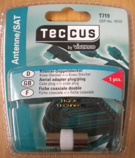 Teccus by Vivanco Video Koaxial Doppelstecker Koax Stecker - Koax Stecker* so69