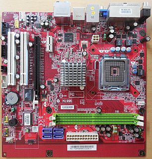 MSI MS-7504 Ver1.0 Mainboard +Blende Sockel 775 FSC OEM VGA DDR2 LAN Audio*m1080