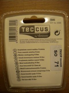 Teccus by Vivanco Video Metall Koaxialkupplung 75 Ohm* so71