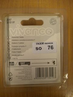 Vivanco DIY SAT F-Doppelstecker Metall hohe Qualität* so76