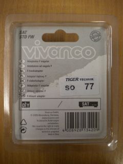 Vivanco DIY F-Winkeladapter F-Stecker F-Buchse aus Metall hohe Qualität* so77