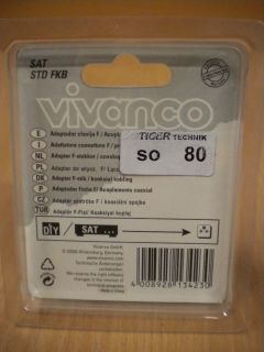 Vivanco DIY SAT Adapter F-Stecker Koaxial Kupplung aus Metall hohe Qualität*so80