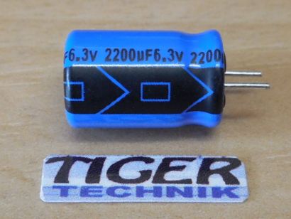 3x Stück Vishay Elko Elektrolytkondensator Kondensator 2200uF 6.3V 10x16mm* E76