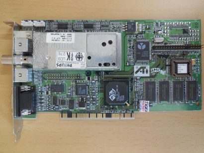 ATI 109-52300-00 3D Rage Pro Turbo AIW 8MB PCI VGA AV In Out CATV TV Tuner* g655