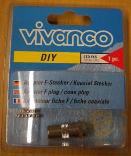 Vivanco DIY SAT Adapter STD FKS F-Stecker - Koaxial Stecker* so82