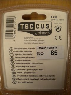 Teccus by Vivanco Radio 2 fach Zweifach Verteiler Koax Stecker 2x Kupplung* so85