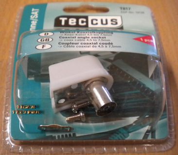 Teccus by Vivanco SAT Winkel Koaxialkupplung - Koax-Kabel 4,5 bis 7,5mm* so88