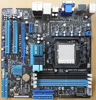 ASUS M4A78LT-M Rev 1.00G Mainboard AMD 760G Sockel AM3 DDR3 HDMI VGA PCIe* m1095
