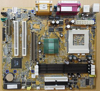 Biostar M6VCF Rev 1.1 Retro Mainboard +Blende Sockel 370 AGP PCI Audio USB*m1096