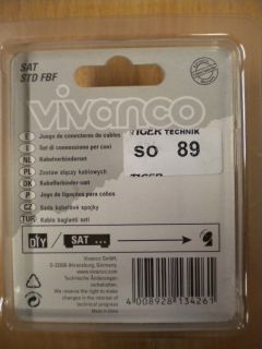 Vivanco SAT Kabelverbinder-Set 3-Teilig 2x F-Stecker 1x F-Doppelkupplung* so89