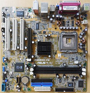 Asus P5S800-VM Rev1.01 Mainboard +Blende Sockel 775 SATA AGP VGA LAN Audio*m1103