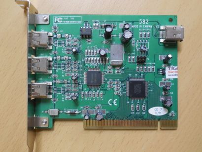 KWE 582 V2 4 Port IEEE1394 FireWire PCI Adapter Karte 3x extern 1x intern* sk79