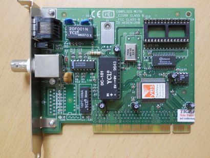 SMC 143128-400 Rev 01A Retro PCI Combo Netzwerkkarte RJ-45 BNC Coax 10Mbps*nw129