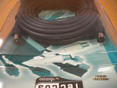 Teccus by Vivanco TV Radio Antennenkabel 7,5m 90db Koax Stecker - Kupplung* so90